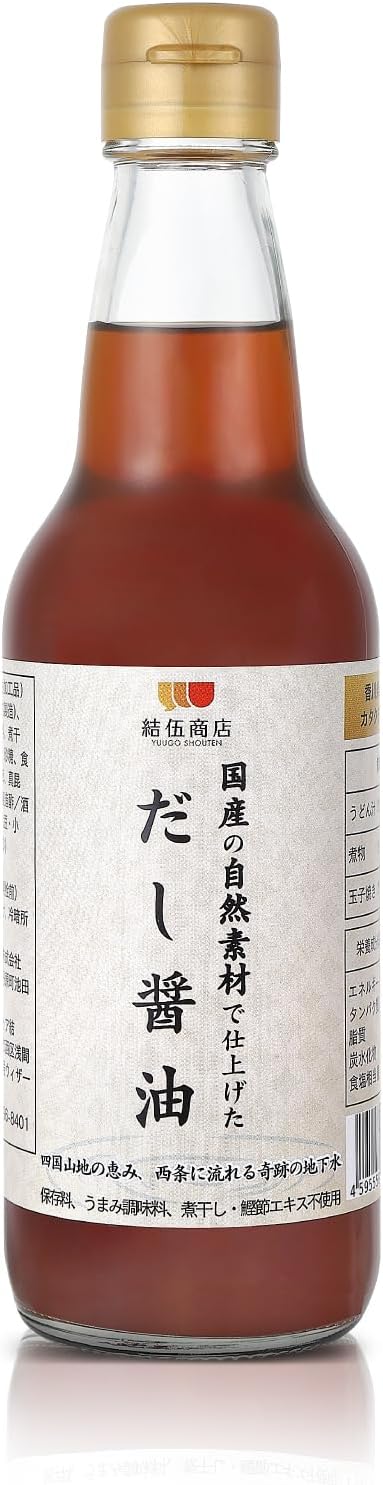 結伍商店 極上 無添加 国産 厳選素材５種を使用 たまごかけご飯 減塩 酵母エキス不使用 (360ml, だし醤油【国産の自然素材で仕上げた】)